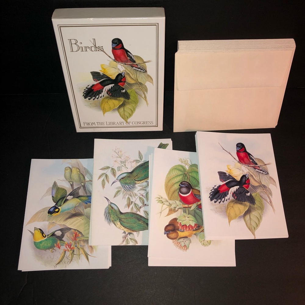 Vintage NIB Set of 20 Notecards & Envelopes, John Gould “The Birds of Asia”